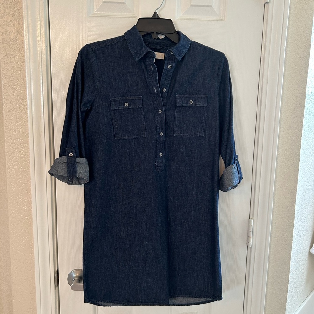 🌺 Loft denim dress size Petite XS